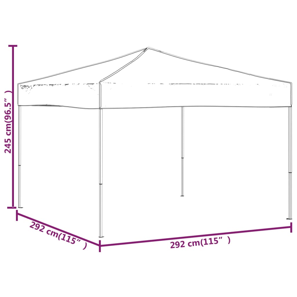 Kék összecsukható partisátor 3 x 3 m