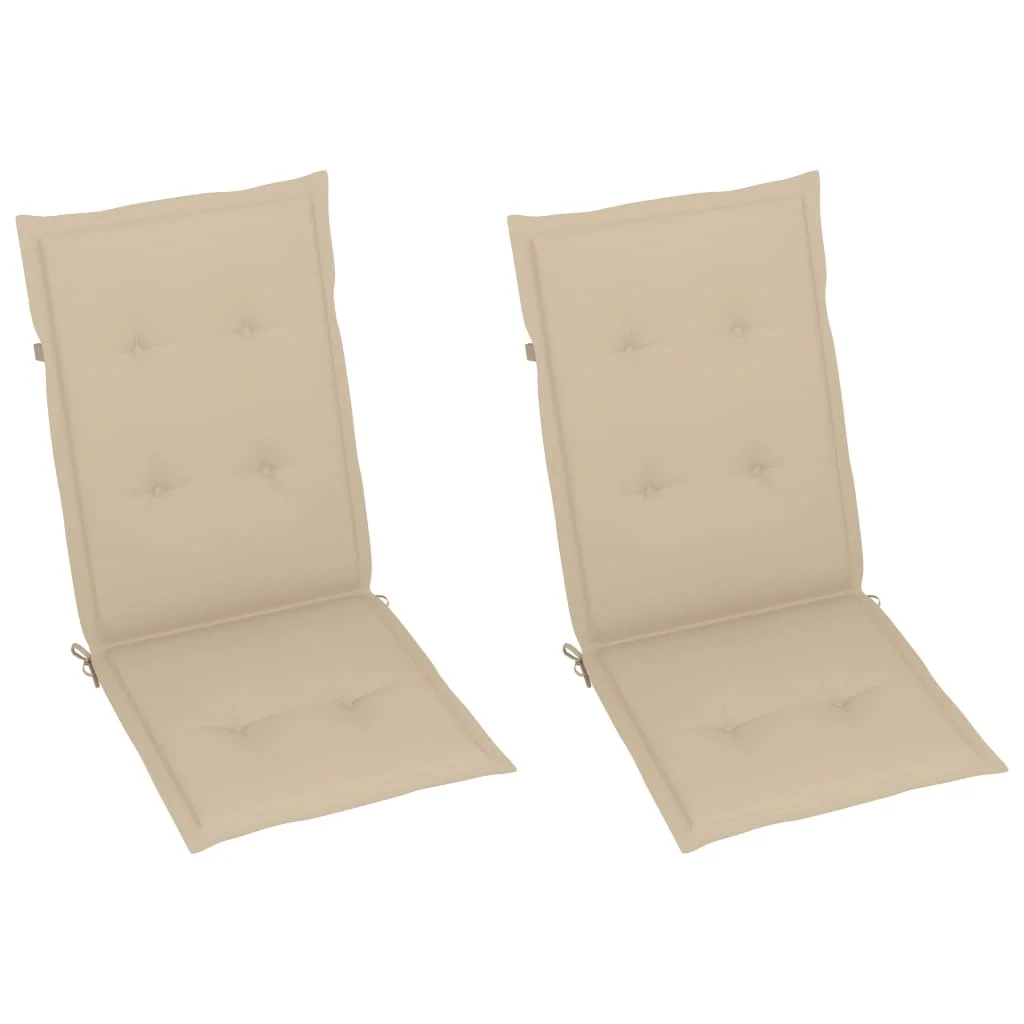 2 db dönthető tömör akácfa kerti szék párnákkal