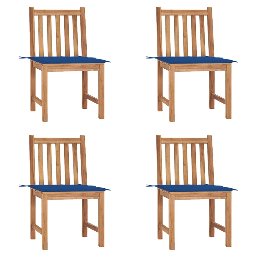 4 db tömör tíkfa kerti szék párnákkal