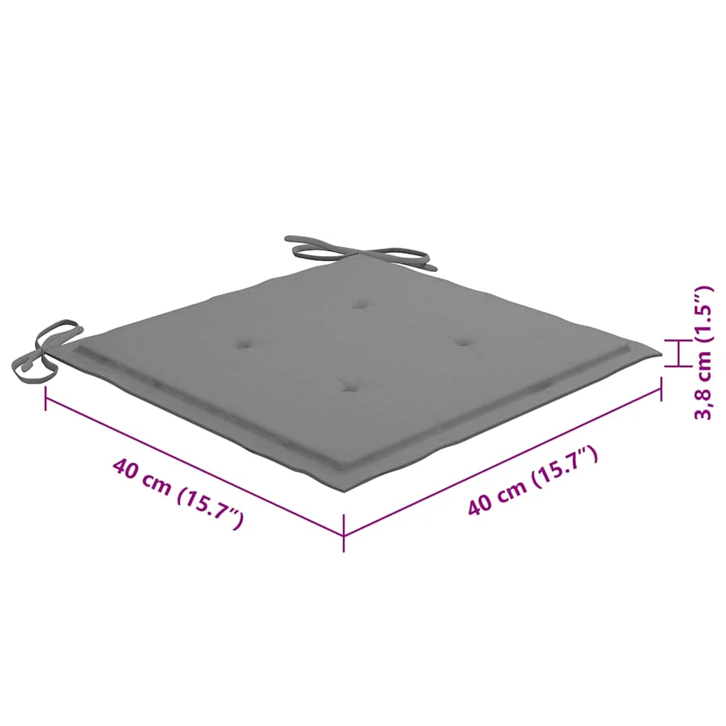 8 db összecsukható tömör akácfa kerti szék párnákkal