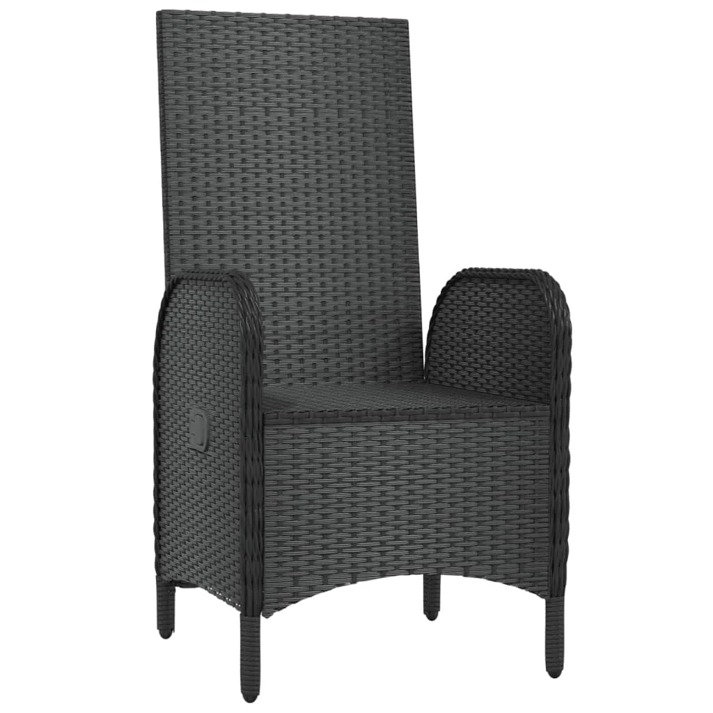 2 db fekete polyrattan kültéri szék