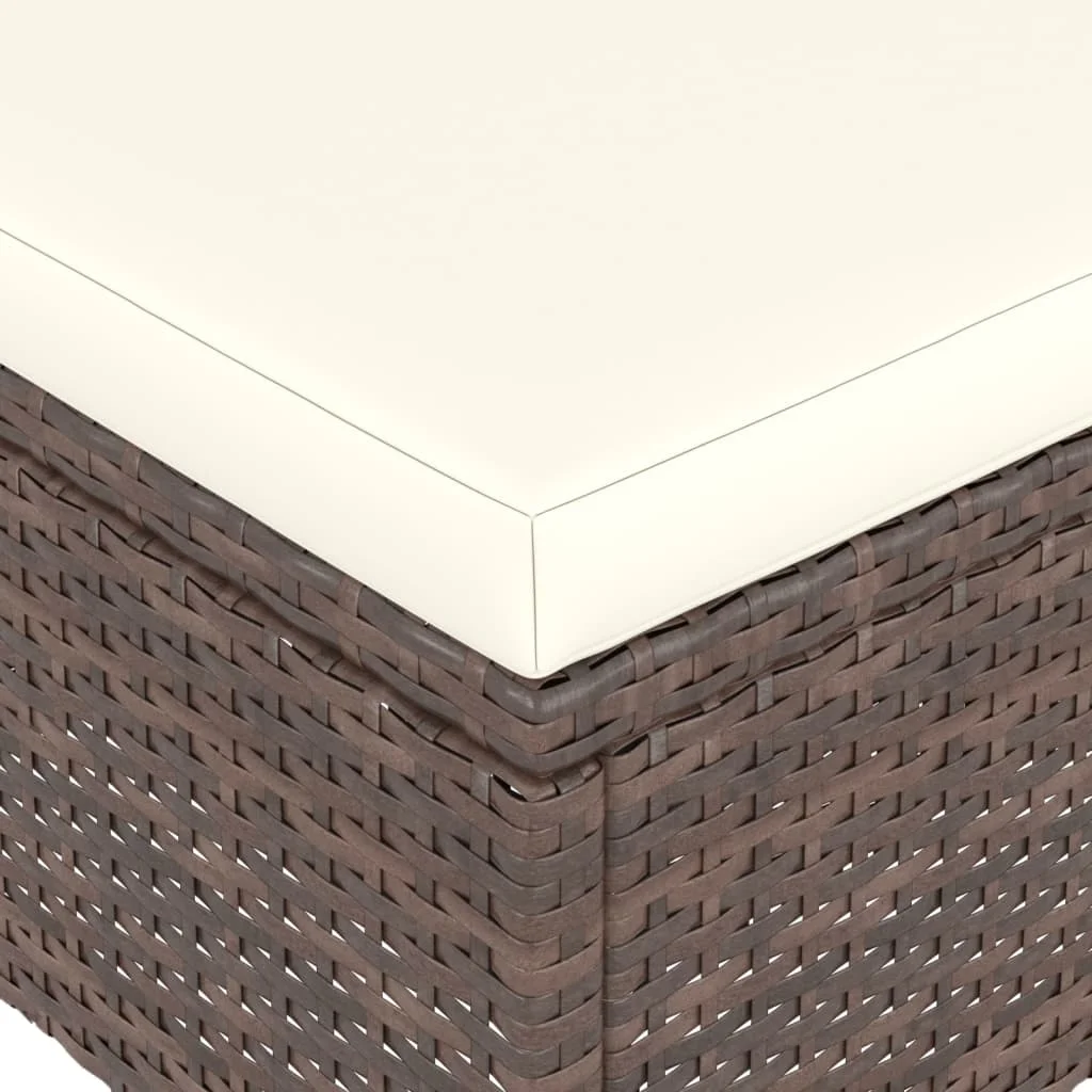 4 részes barna kerti polyrattan szék- és zsámolyszett