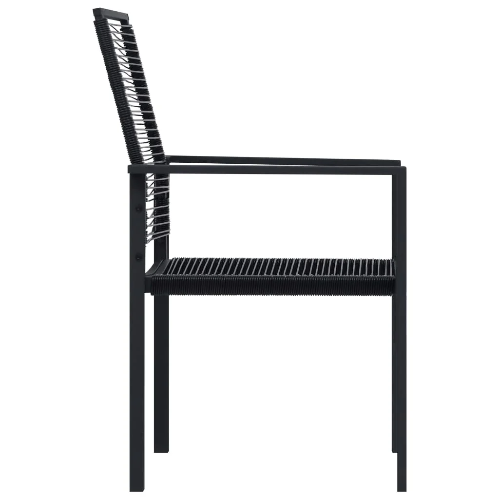 4 db fekete PVC rattan kerti szék