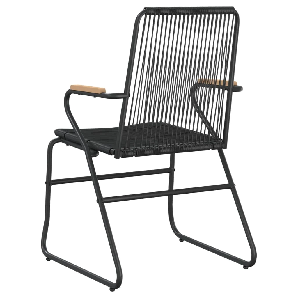 2 db fekete PVC rattan kerti szék 58 x 59 x 85,5 cm