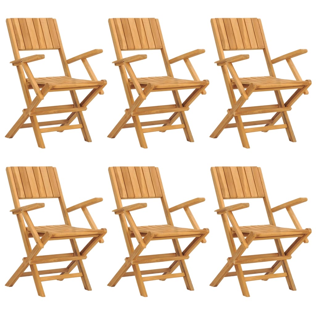 6 db összecsukható tömör tíkfa kerti szék 55 x 61 x 90 cm