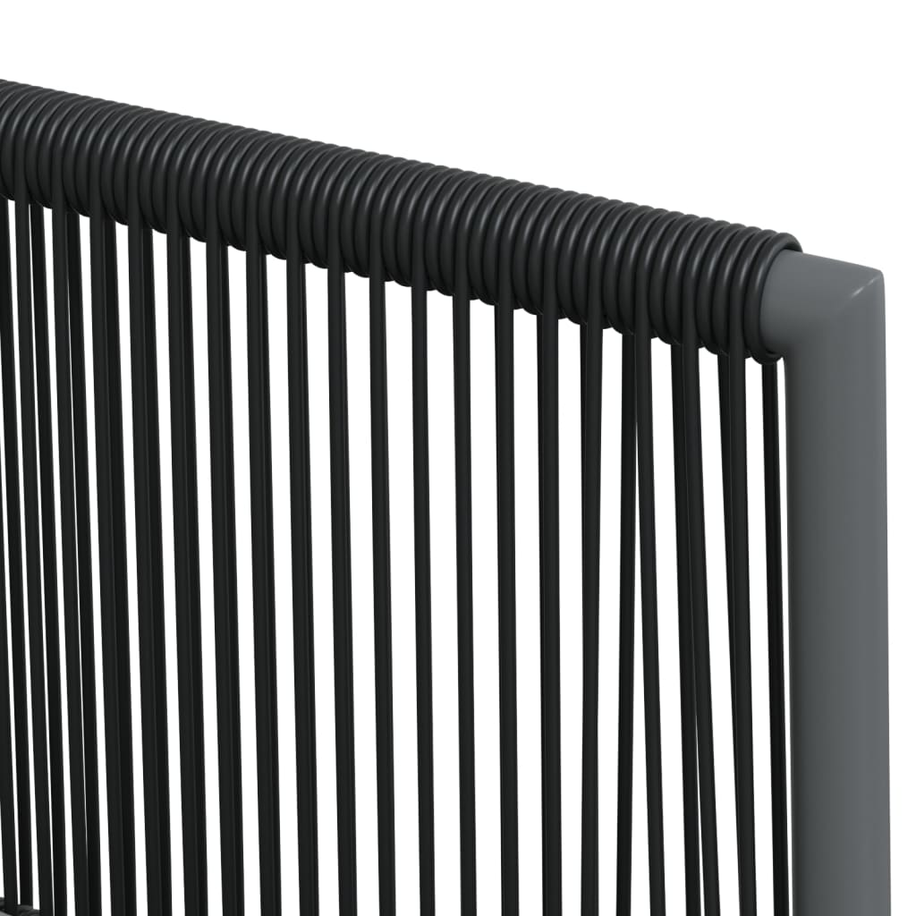 6 db fekete polyrattan kerti szék párnával 54x60,5x83,5 cm