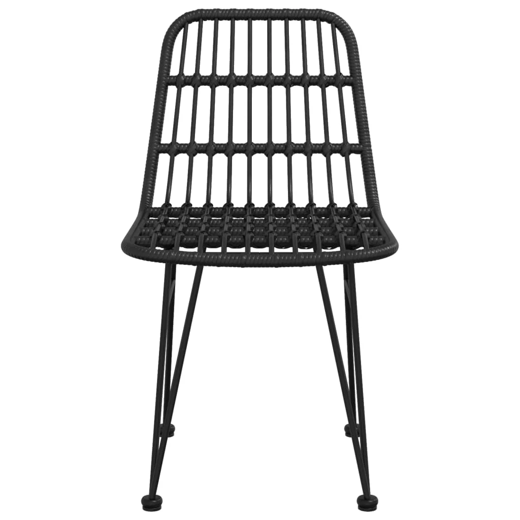 2 db fekete polietilén rattan kerti szék 48 x 62 x 84 cm