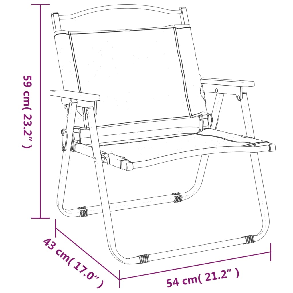 2 db fekete oxford szövet camping szék 54 x 43 x 59 cm