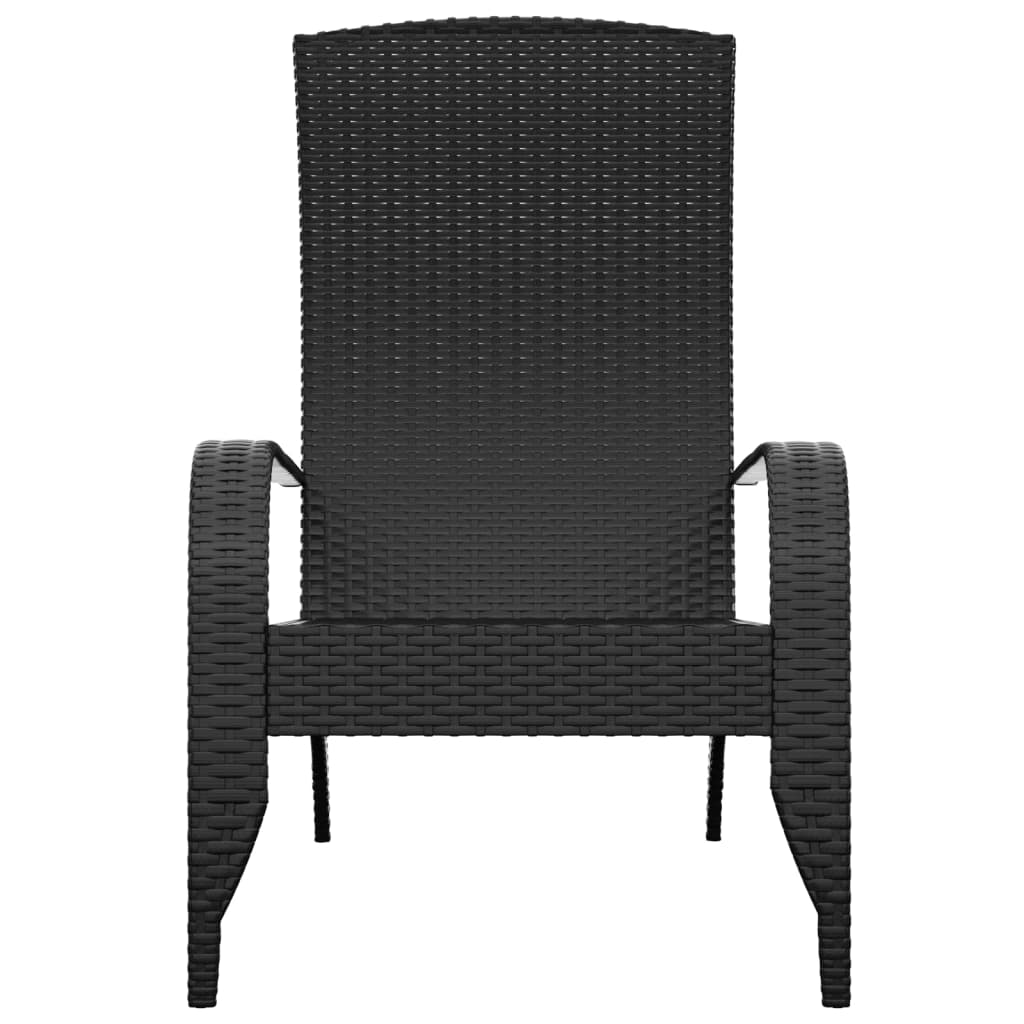 Fekete polyrattan kerti adirondack szék