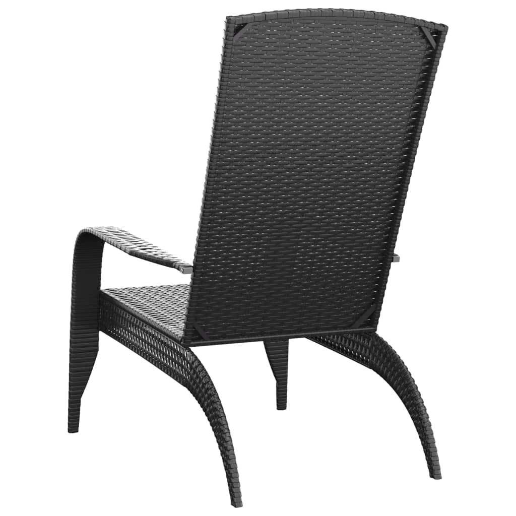 Fekete polyrattan kerti adirondack szék