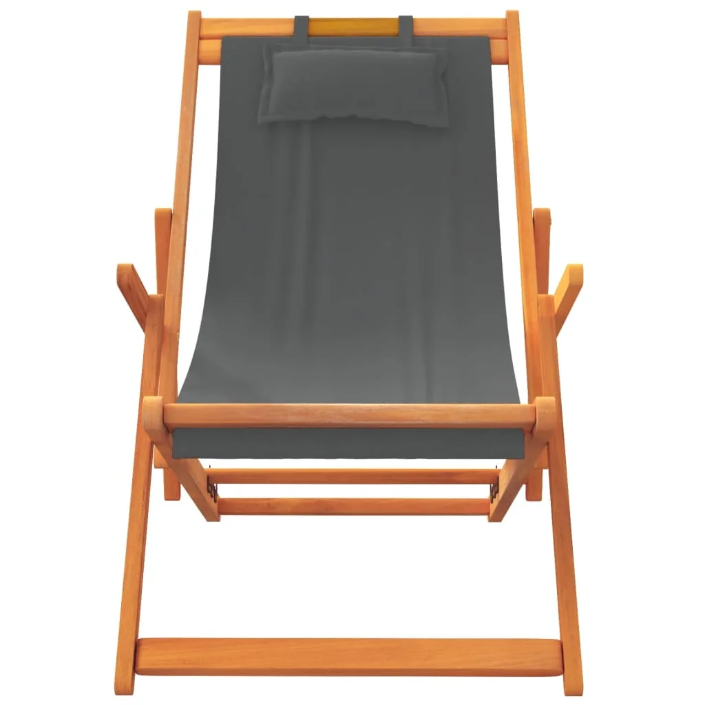 2 db összecsukható szürke szövet strandszék