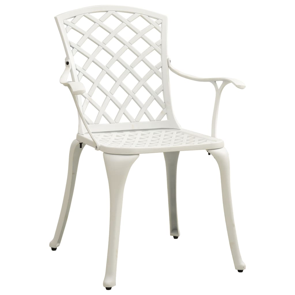 6 db fehér öntött alumínium kerti szék