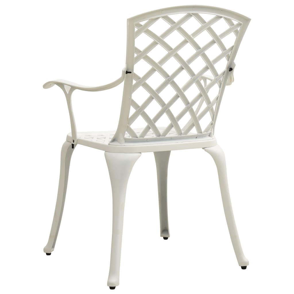 6 db fehér öntött alumínium kerti szék