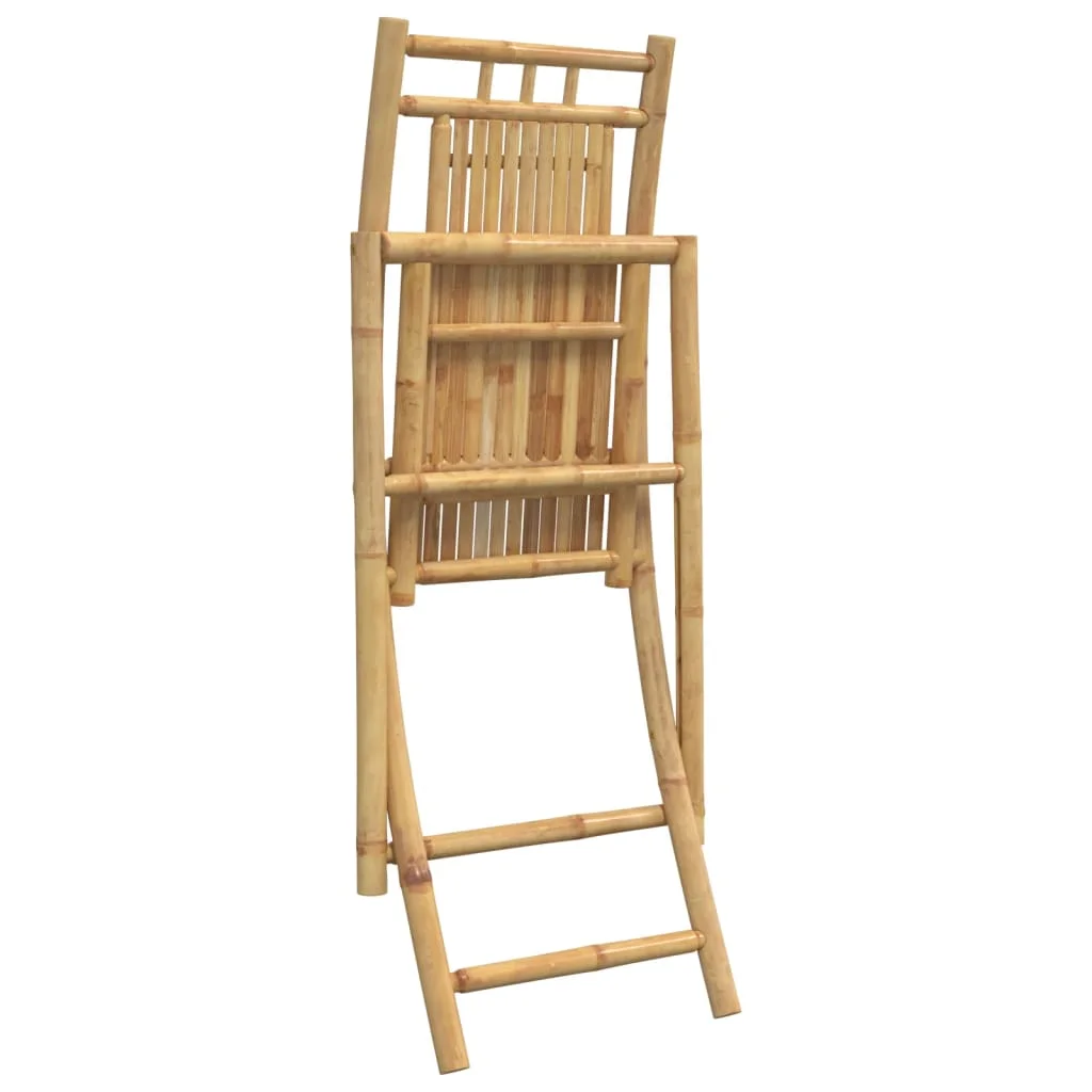 8 db összecsukható bambusz kerti szék 46 x 66 x 99 cm