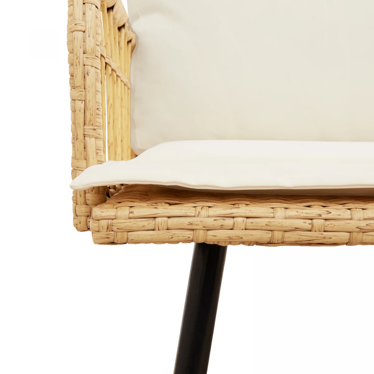 2 darabos kertibútor készlet párnákkal, természetes poli rattan