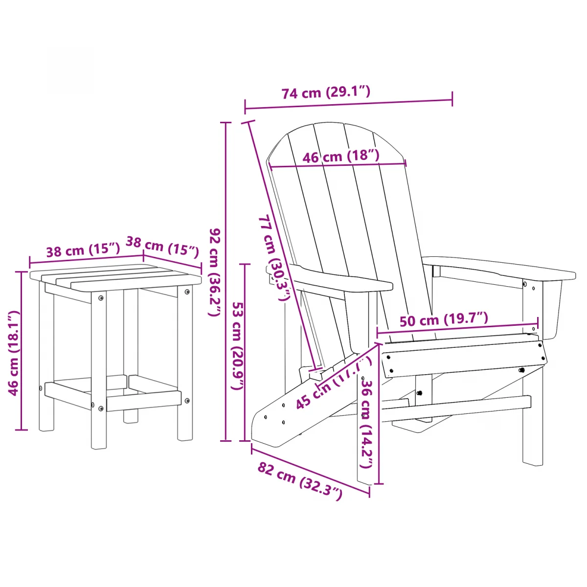 3 Részes Kerti Lounge Készlet Tengerészkék HDPE