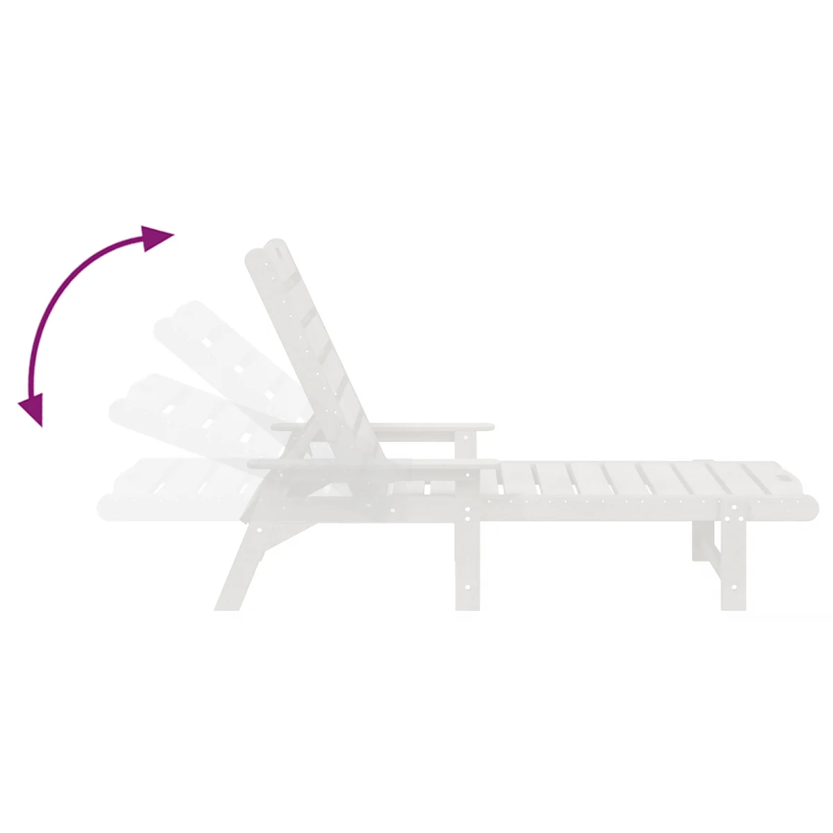 Napsütéses Nyugágy 2 db Fehér 162x53x98.5 cm HDPE