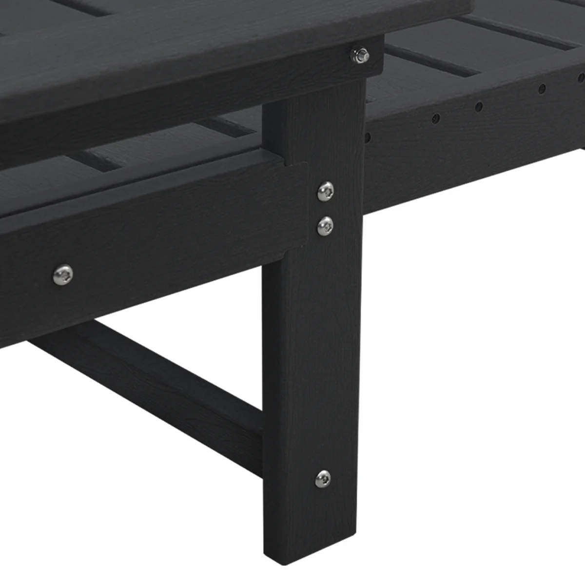 Napozóágy 2 db Fekete 162x53x98,5 cm HDPE