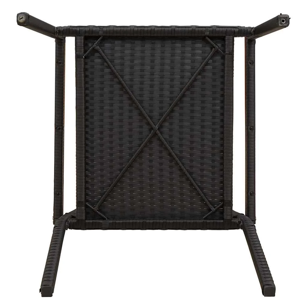 Kültéri Székek 4 pcs Krém, barna PE rattan, tömör akácfa