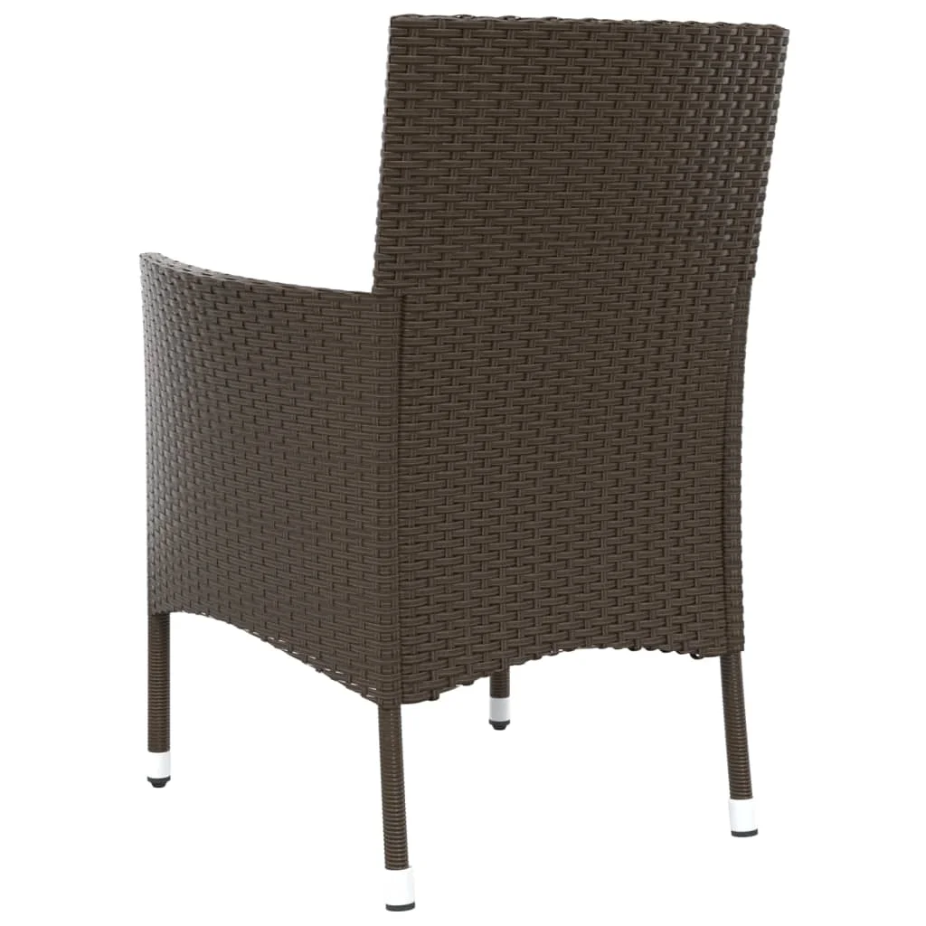 4 db barna polyrattan kerti szék párnákkal (csak Egyesült Királyság/Írország/FI/NO)