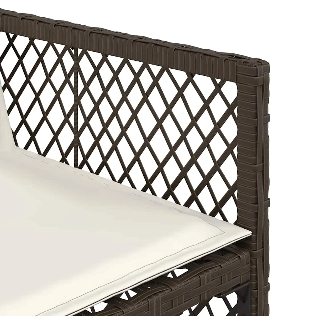 4 db barna polyrattan kerti szék párnával