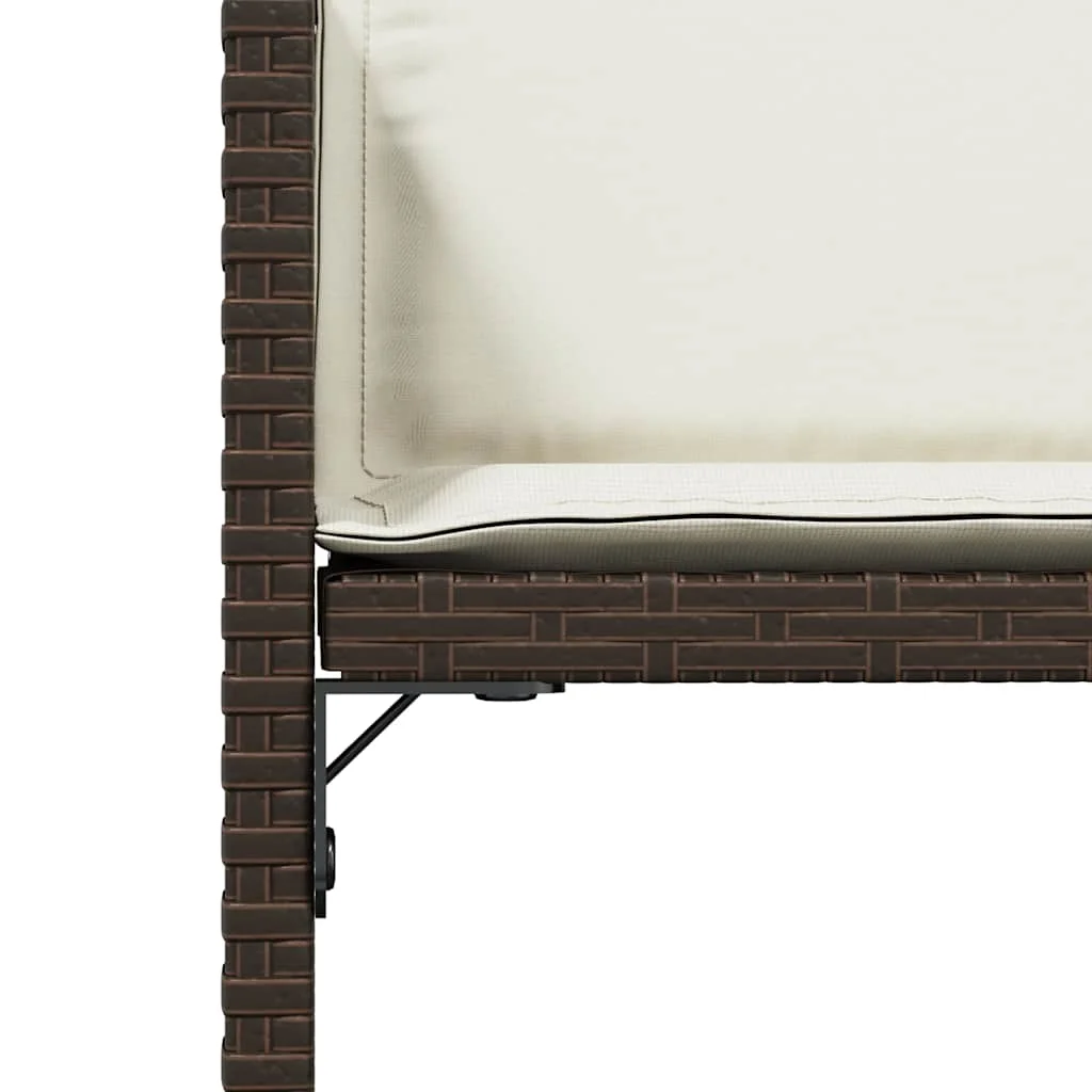 4 db barna polyrattan kerti szék párnával