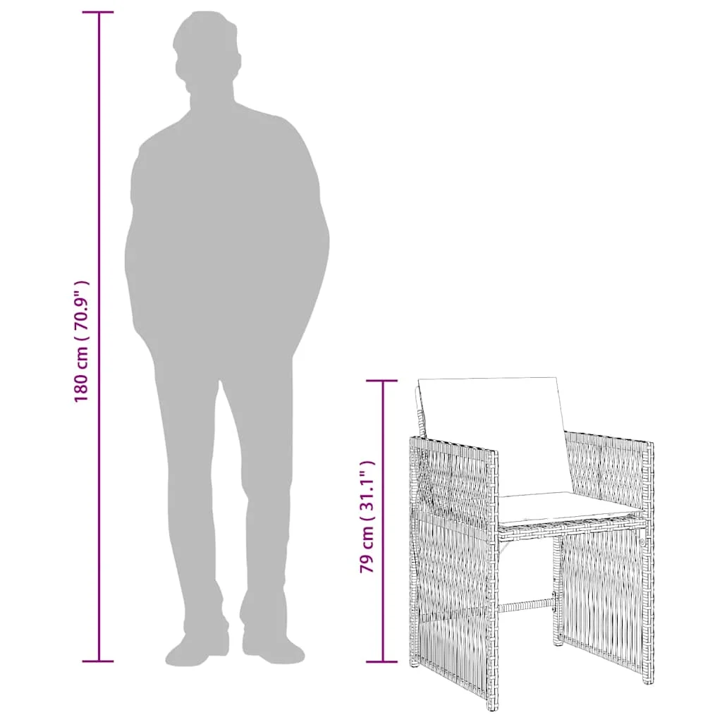 4 db szürke polyrattan kerti szék párnával