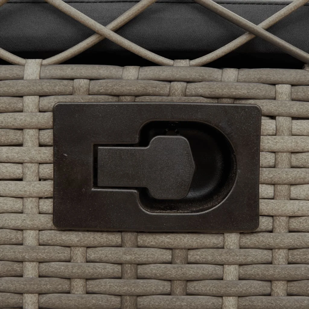 2 db szürke polyrattan dönthető kerti szék