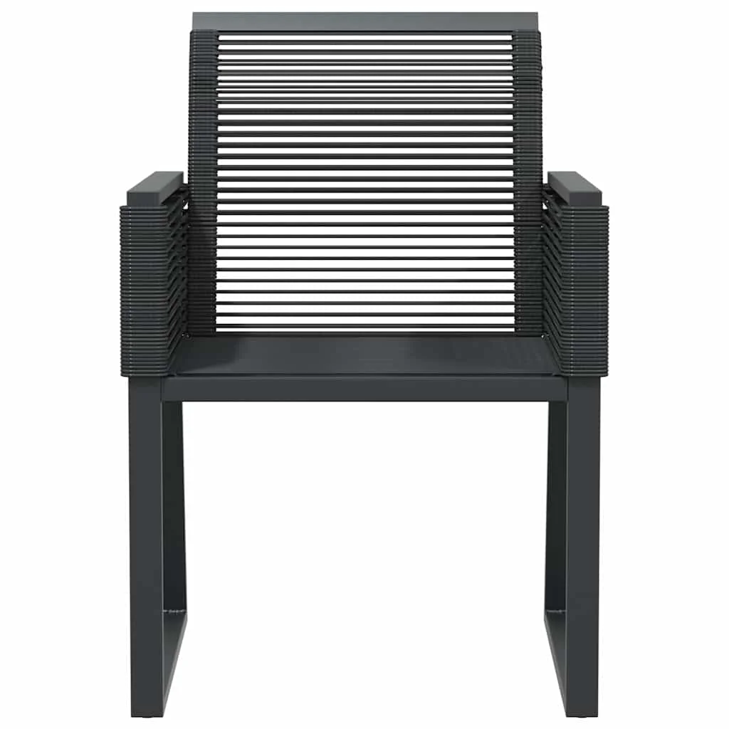 4 db fekete polyrattan kerti szék