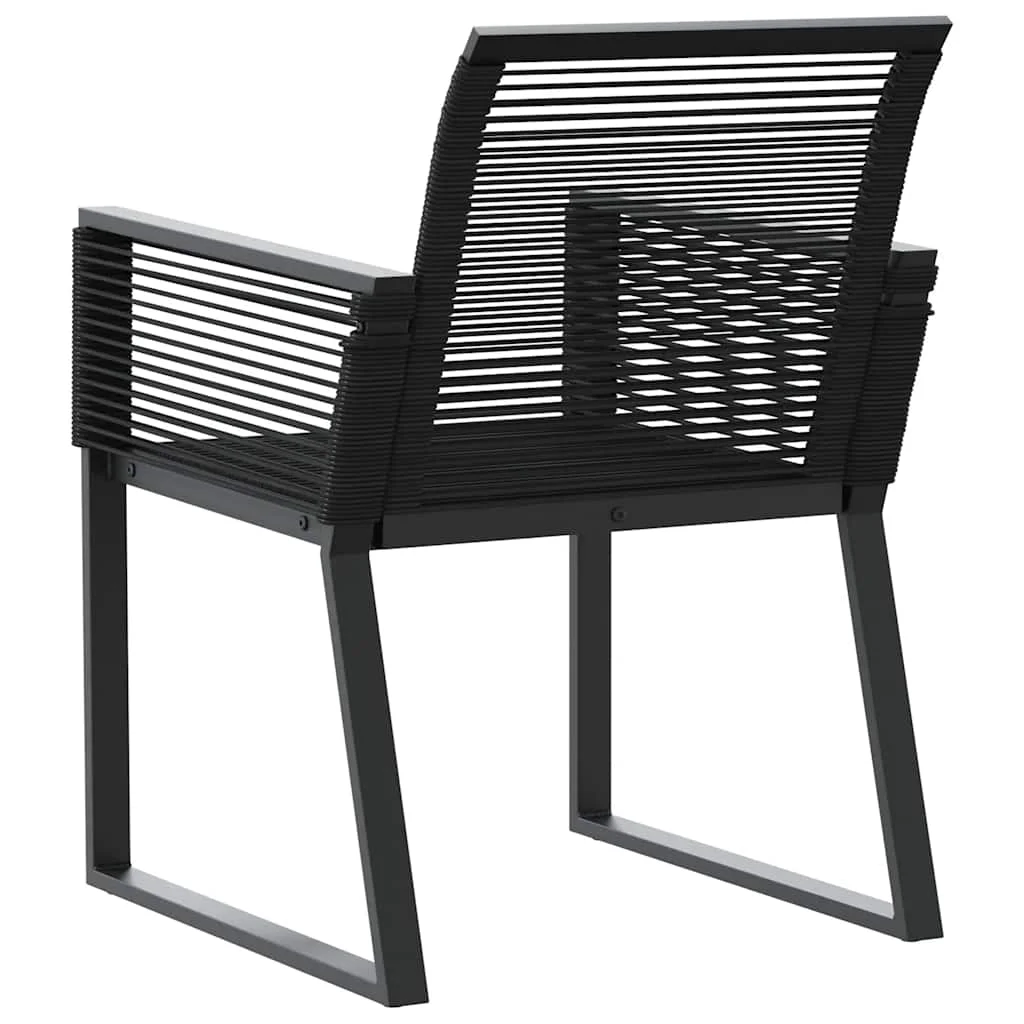 4 db fekete polyrattan kerti szék