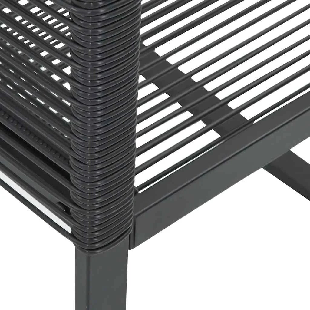 4 db fekete polyrattan kerti szék
