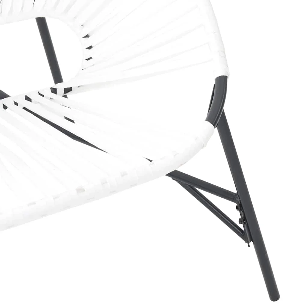 Fekete fehér polyrattan kerti tojás szék