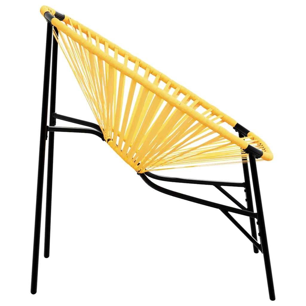 Fekete és sárga polyrattan kerti tojás szék
