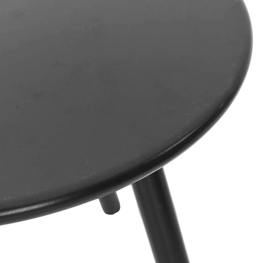 3 db fekete polyrattan kerti szék szett