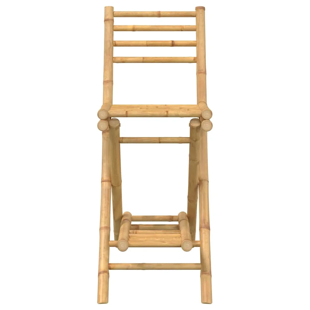 2 db bambusz kültéri bárszékek lábtartóval összecsukható