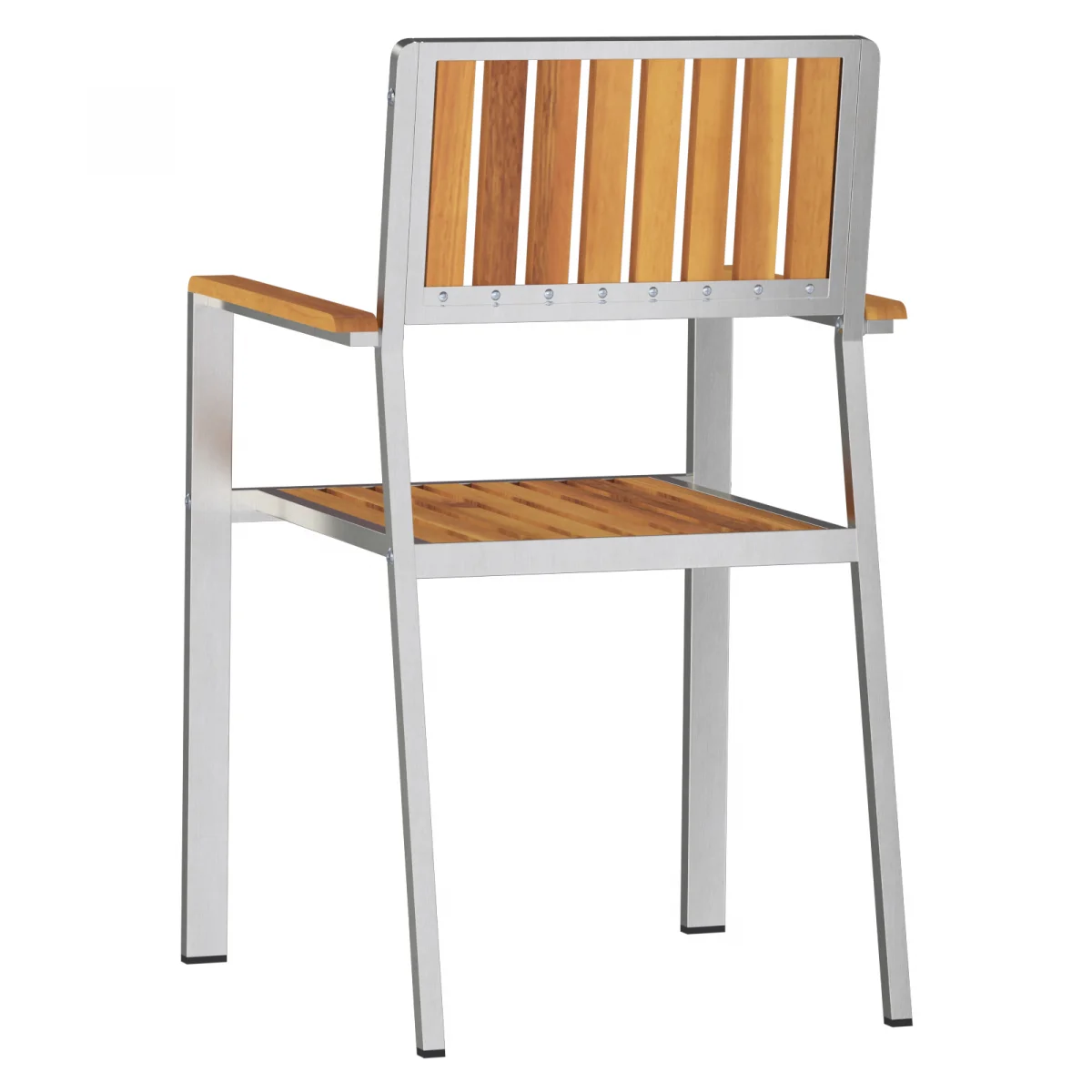 Összecsukható Kerti Székek 2 db Tömör Akácfa és Rozsdamentes Acél