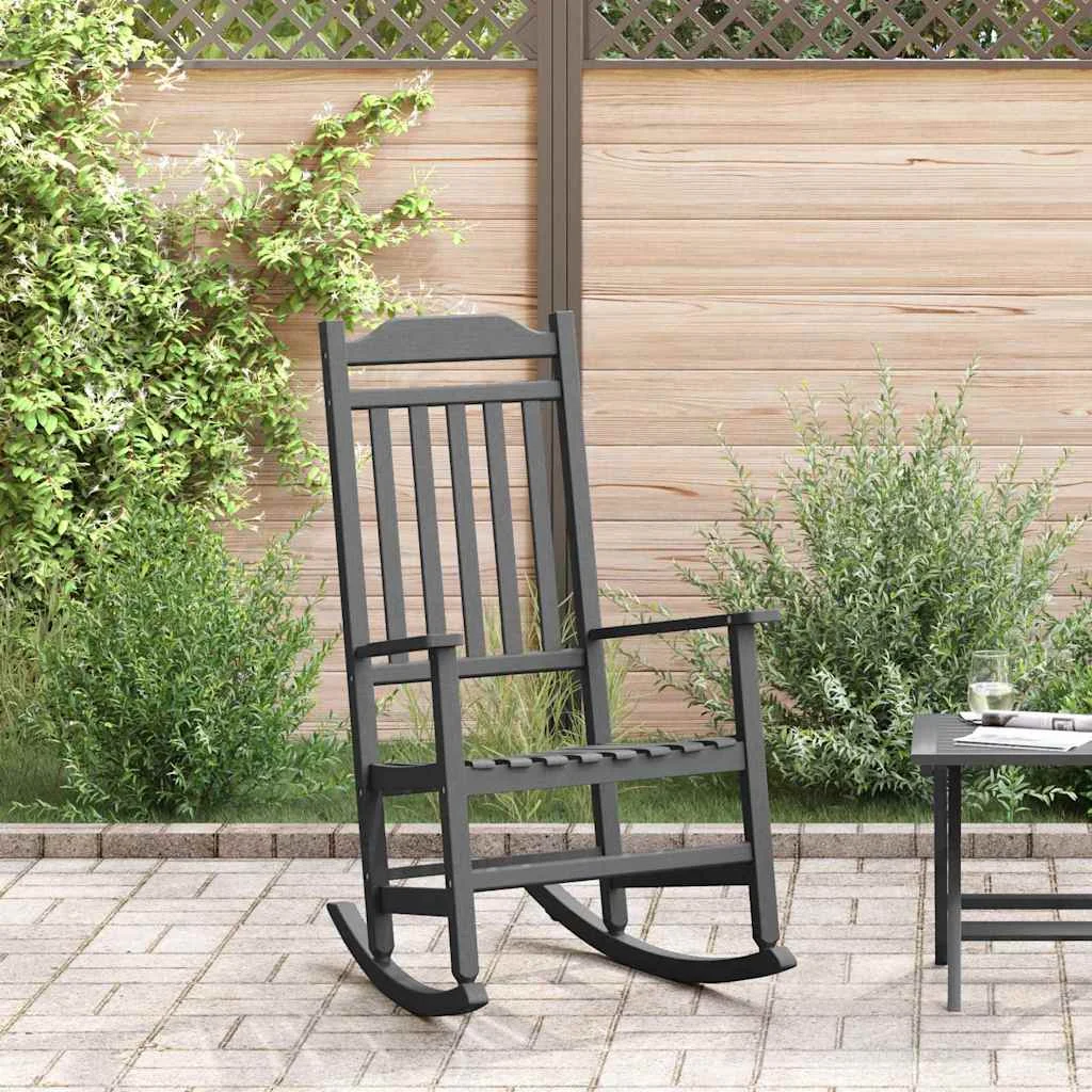 Kerti Hintaszék Fekete 65x84x114 cm HDPE