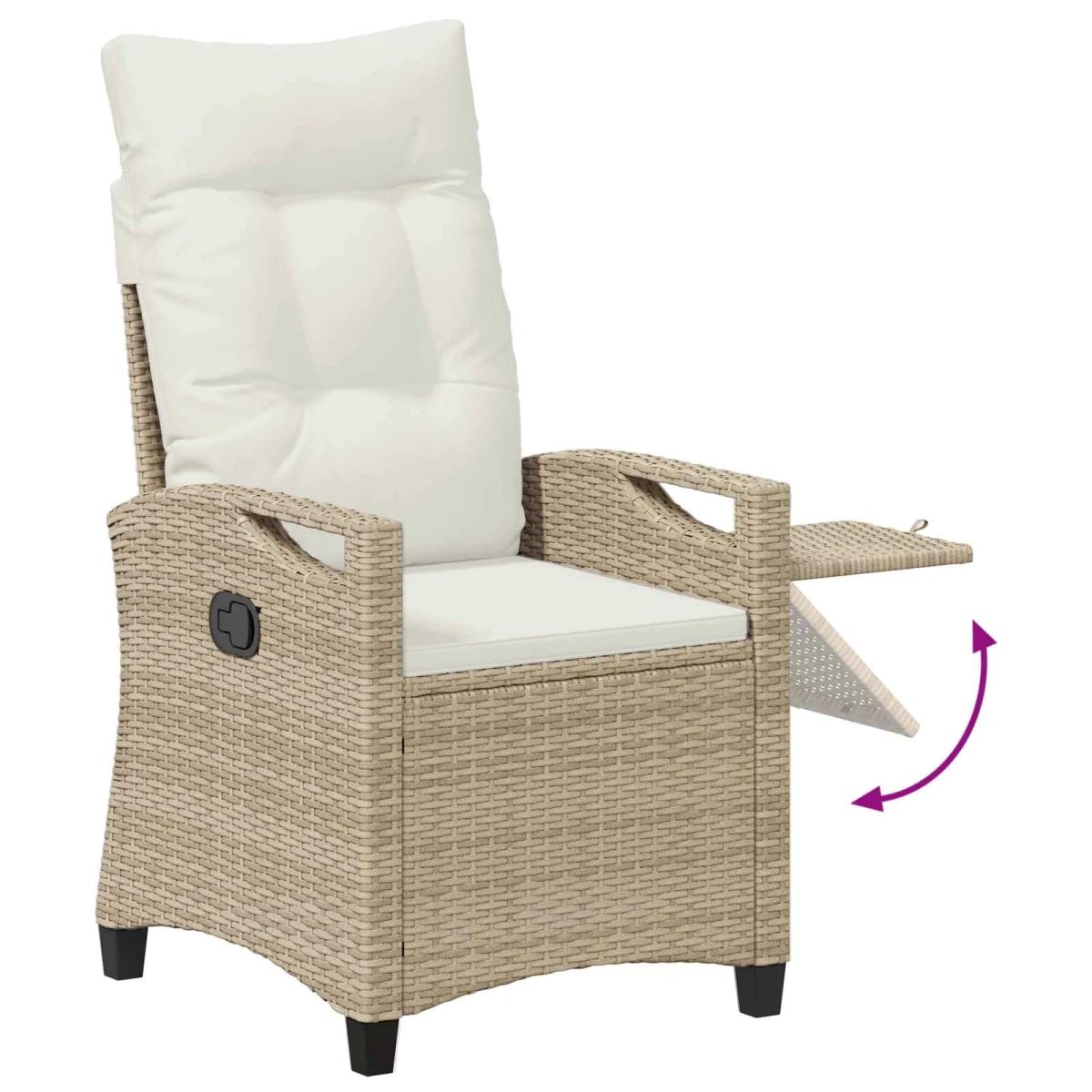 Fekvő Kerti Szék Beige és krém 56 x 60 x 112 cm polirattan