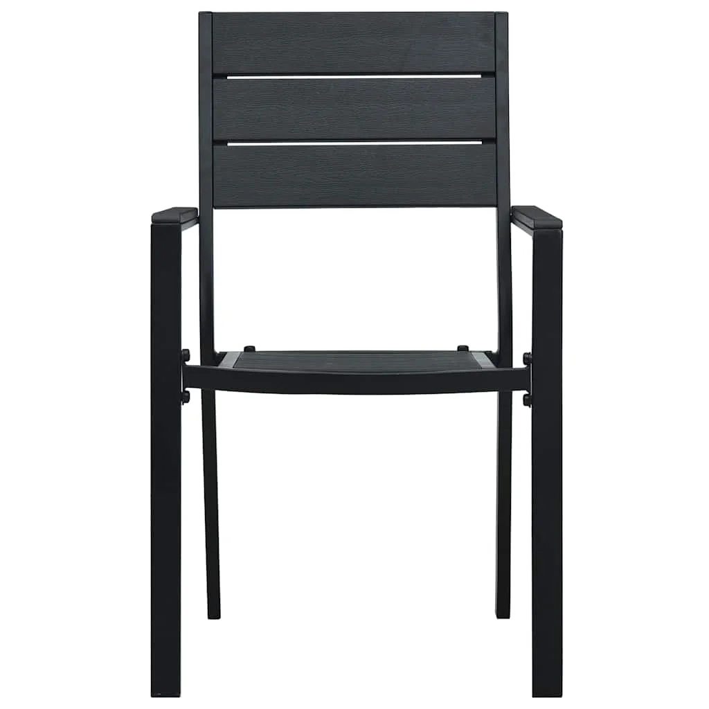 4 darab fekete fautánzatú HDPE kerti szék