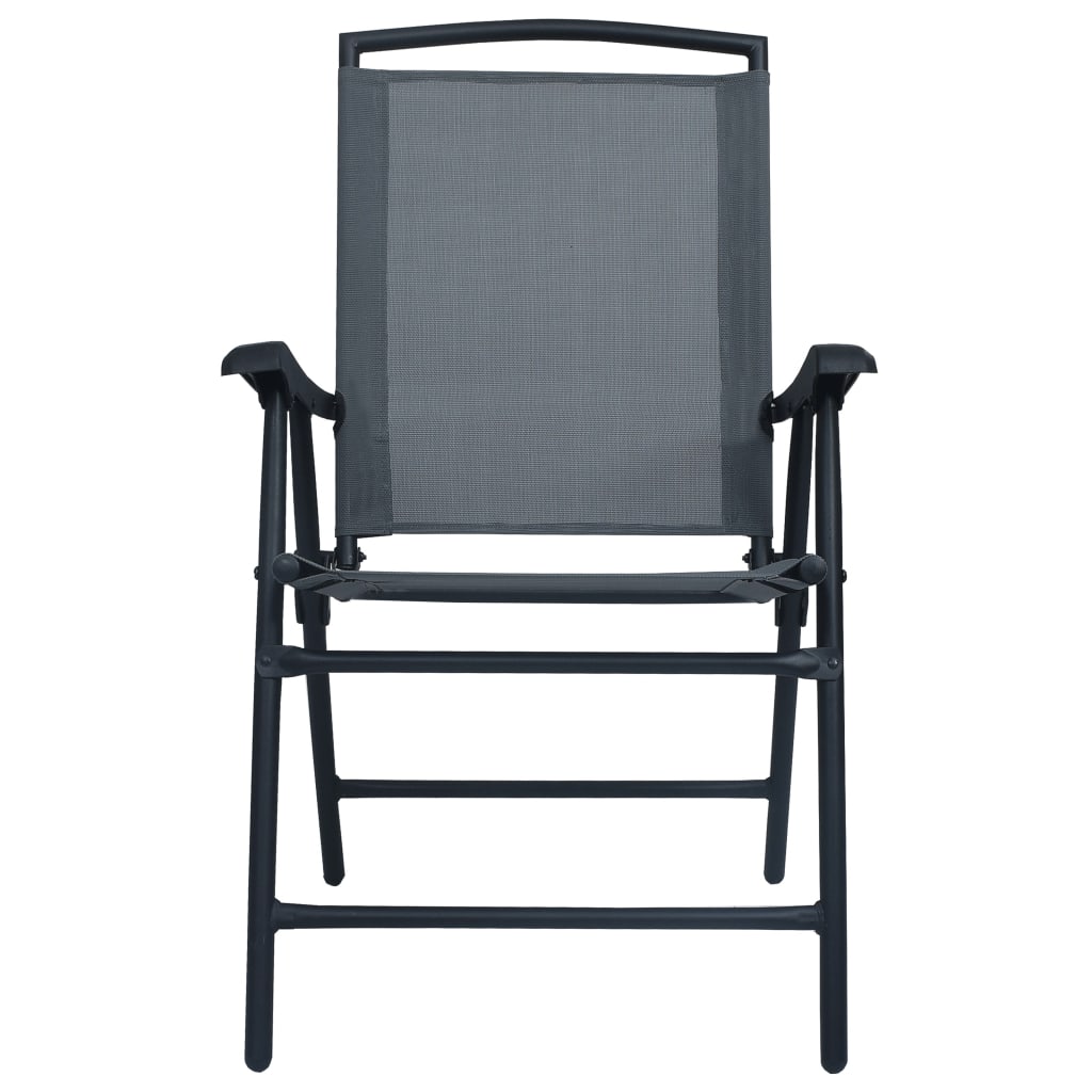 2 db szürke összecsukható kerti textilén szék