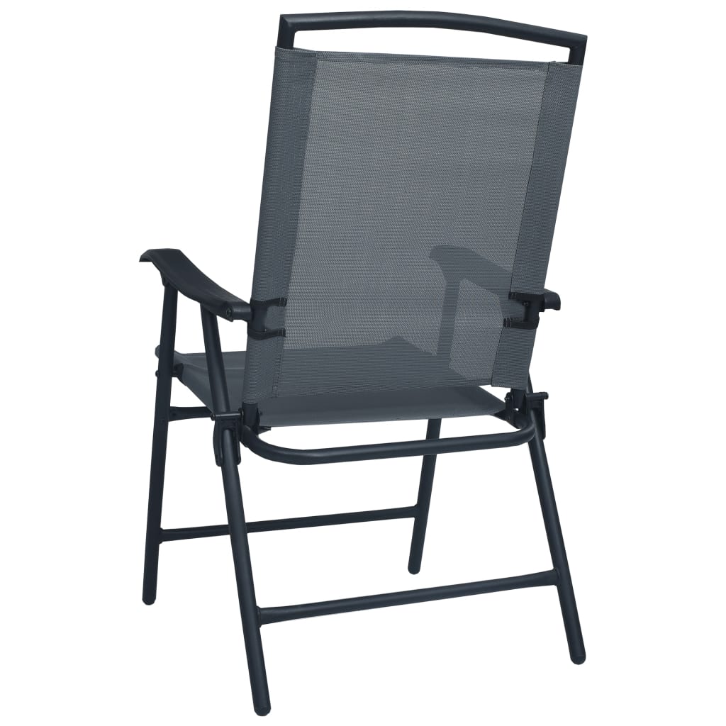 2 db szürke összecsukható kerti textilén szék