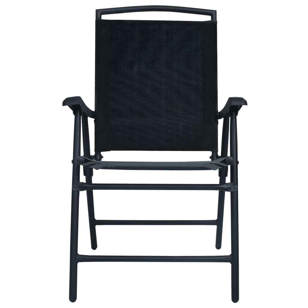 2 db fekete összecsukható kerti textilén szék