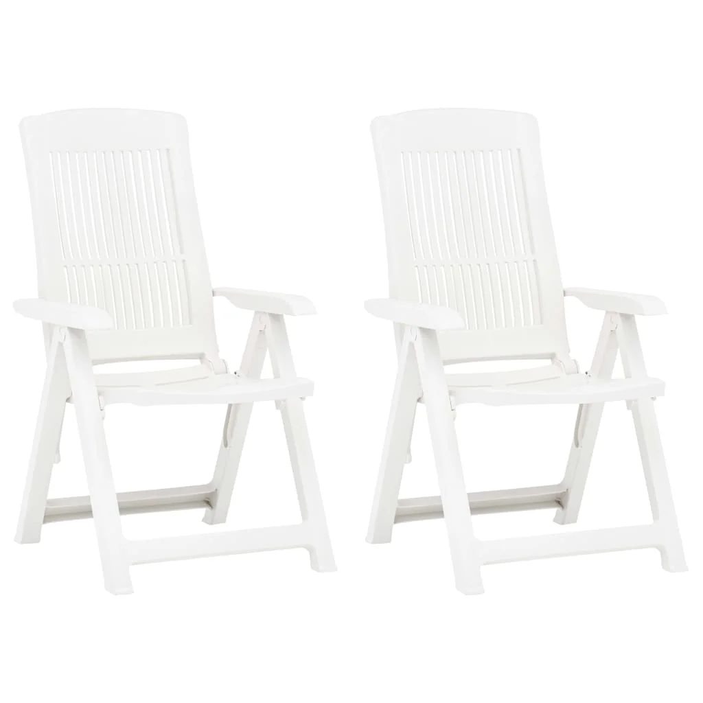 2 db fehér dönthető műanyag kerti szék 