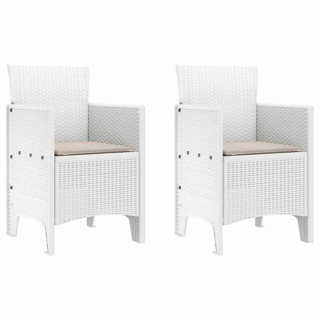 Kerti Szék 2 pcs Fehér 53 x 49 x 85 cm PP