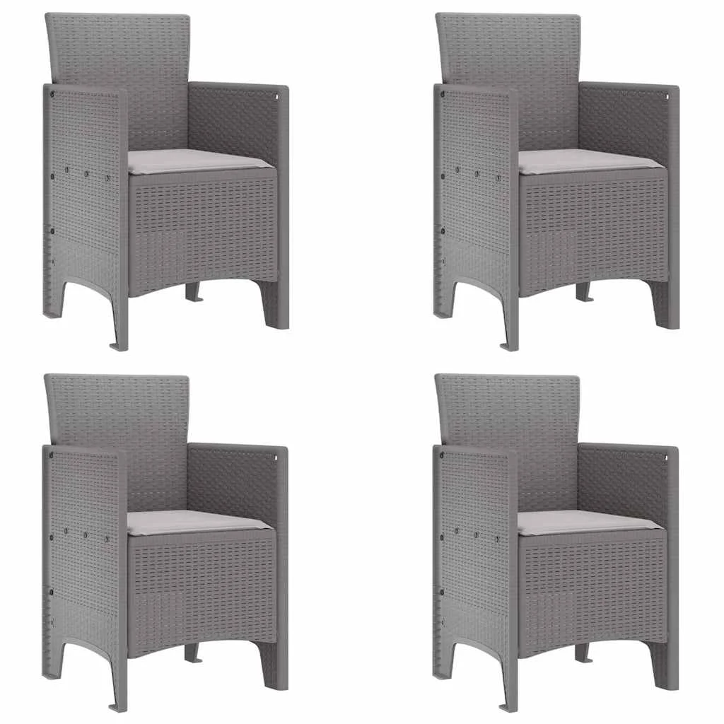 Kerti Szék 4 pcs Világosszürke 53 x 49 x 85 cm PP