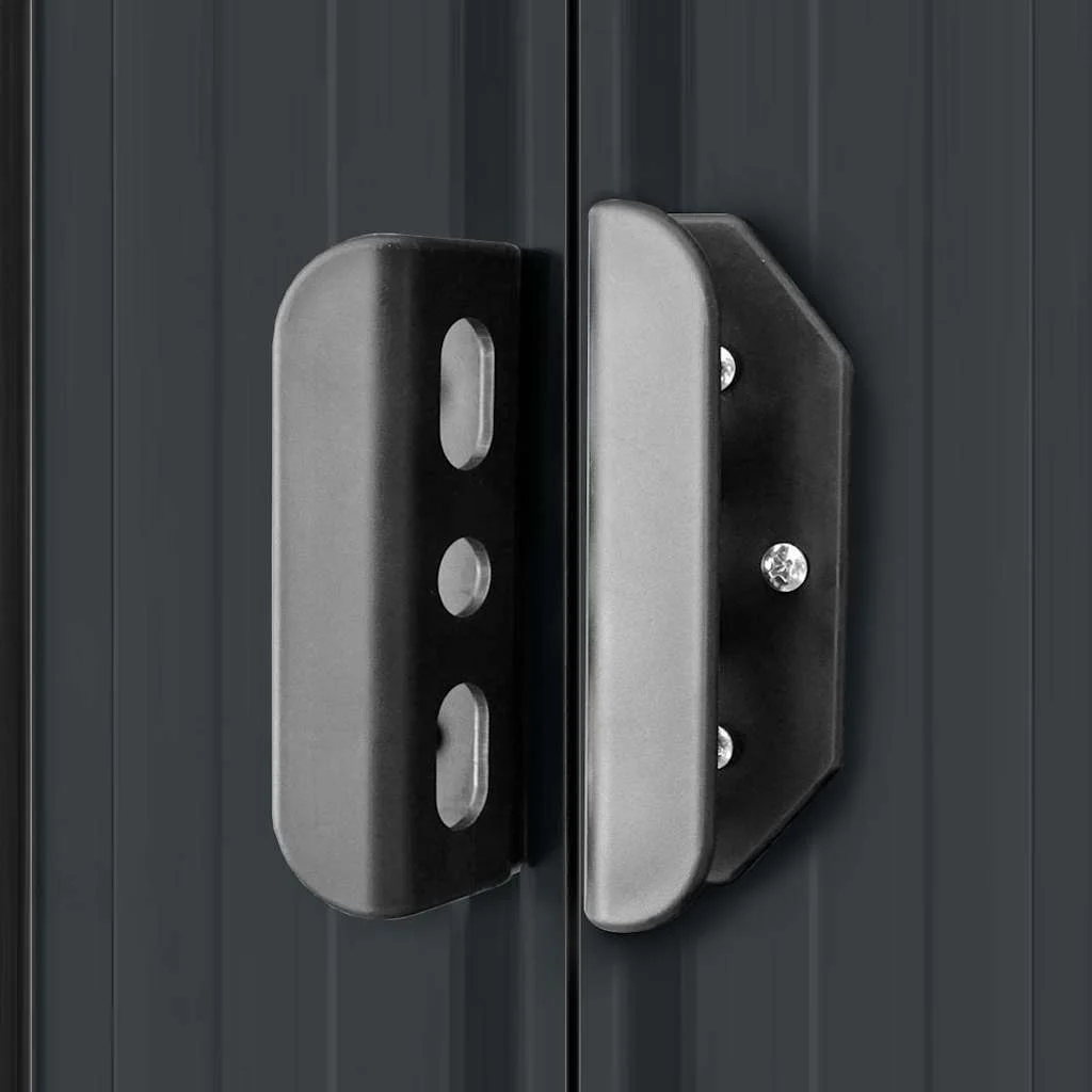 Antracitszürke fém kerti fészer 257 x 298 x 178 cm