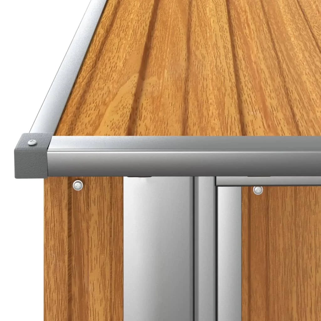 Fa megjelenésű horganyzott acél kerti fészer 180,5x97x209,5 cm