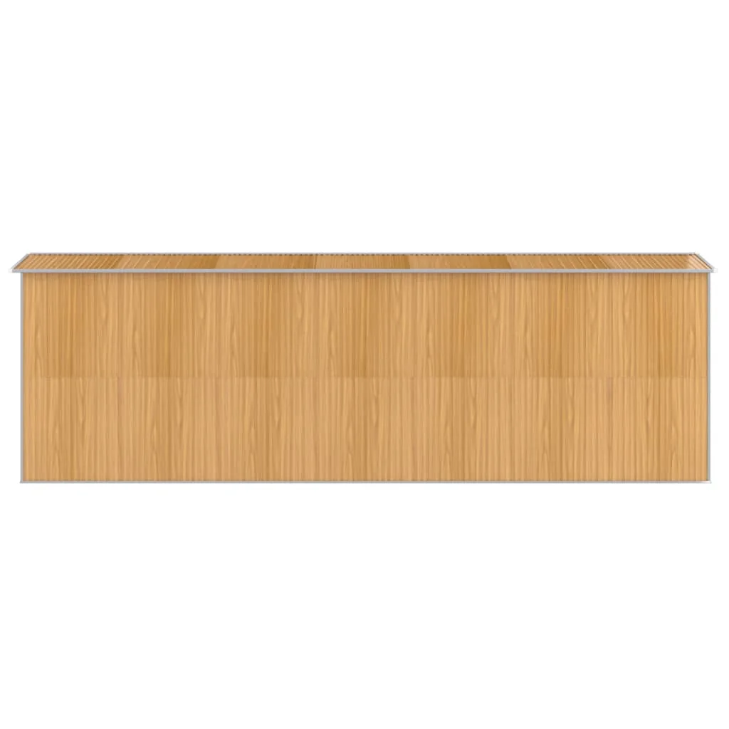 Világosbarna horganyzott acél kerti fészer 192x606x223 cm