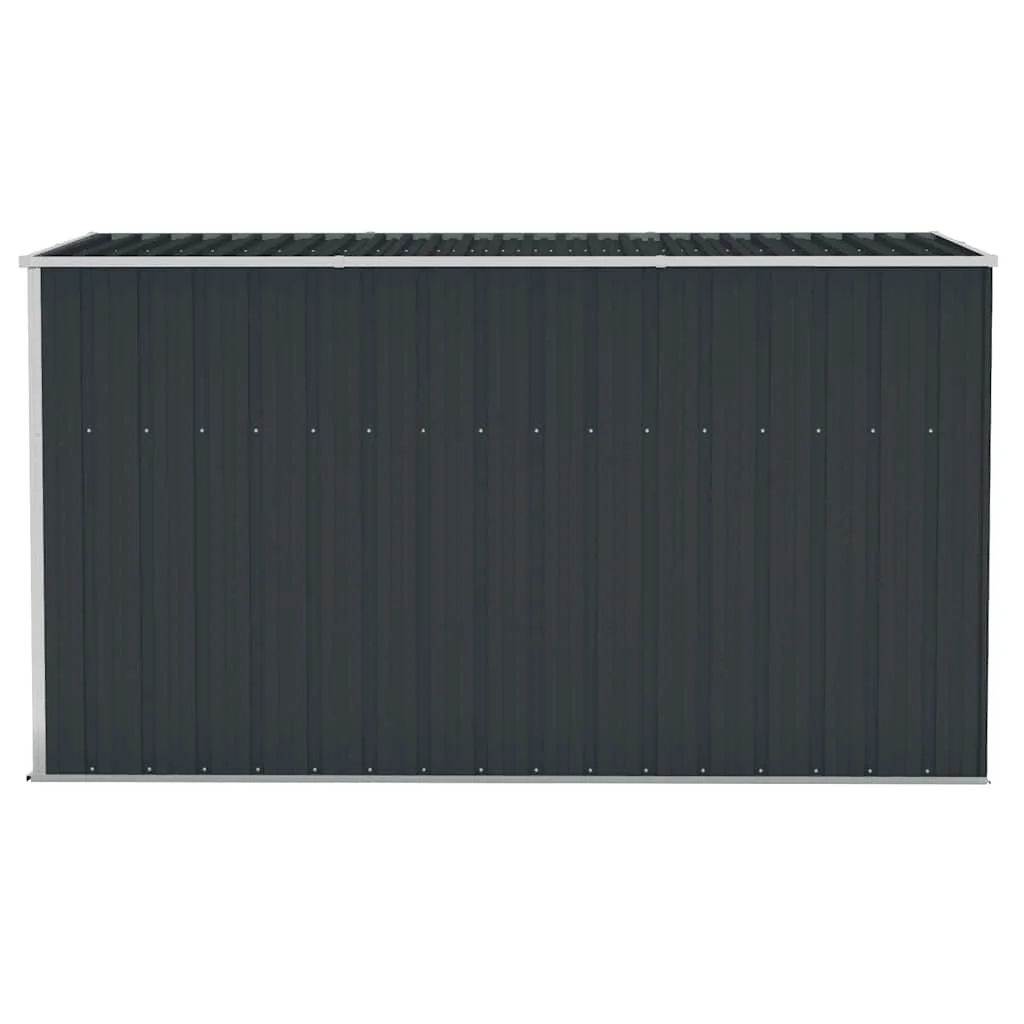 Antracitszürke acél falhoz erősíthető fészer 118 x 288 x 178 cm