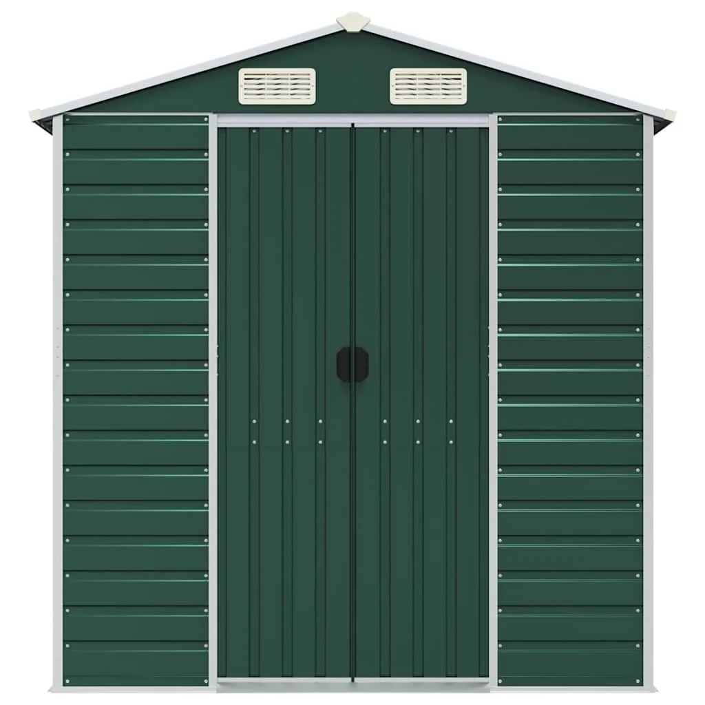 Zöld horganyzott acél kerti fészer 191 x 640 x 198 cm